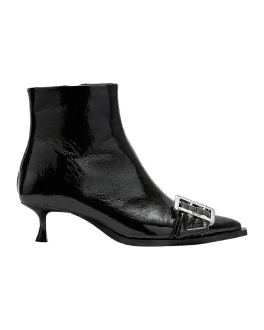 Ganni 50MM Buckle-Detail Faux-Leather Boots | Thumbnail 1 Ganni 50MM Buckle-Detail Faux-Leather Boots | Thumbnail 1