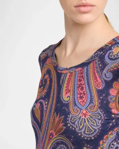 Etro Paisley-Print Wool Jersey Long-Sleeve Top | Thumbnail 5