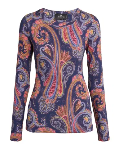 Etro Paisley-Print Wool Jersey Long-Sleeve Top | Thumbnail 1