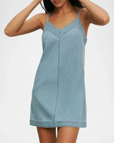 Veronica Beard Chapmond Denim A-Line Mini Dress | Thumbnail 4 Veronica Beard Chapmond Denim A-Line Mini Dress | Thumbnail 4