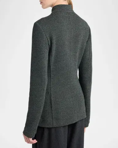 Giorgio Armani Buttoned Herringbone Jacket | Thumbnail 3 Giorgio Armani Buttoned Herringbone Jacket | Thumbnail 3