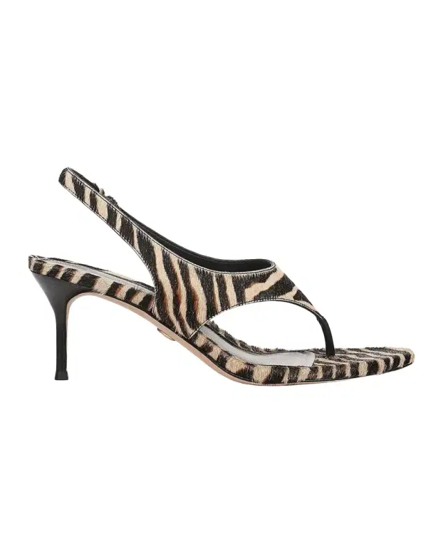 Allen Edmonds Talon-2 65MM Zebra-Print Calf Hair Slingback Sandals