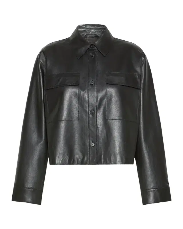 Weekend Max Mara Button-Front Nappa Leather Jacket