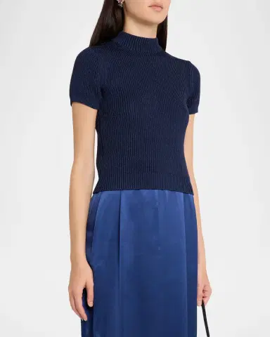 FFORME Katia Chunky Rib Short-Sleeve Mock-Neck Sweater | Thumbnail 4 FFORME Katia Chunky Rib Short-Sleeve Mock-Neck Sweater | Thumbnail 4