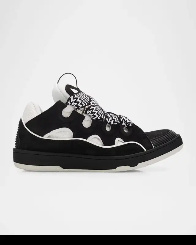 Lanvin Men 's Curb Leather Skate Sneakers