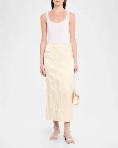 FFORME Mena Cotton-Blend Crinkled Straight Skirt | Thumbnail 2 FFORME Mena Cotton-Blend Crinkled Straight Skirt | Thumbnail 2