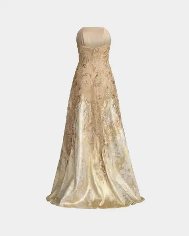 Mac Duggal Sequin-Embellished Brocade Ball Gown | Thumbnail 6 Mac Duggal Sequin-Embellished Brocade Ball Gown | Thumbnail 6