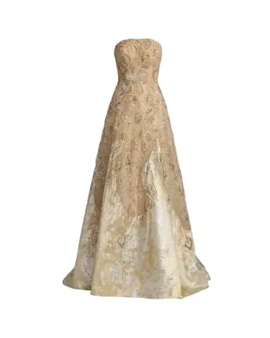 Mac Duggal Sequin-Embellished Brocade Ball Gown | Thumbnail 1 Mac Duggal Sequin-Embellished Brocade Ball Gown | Thumbnail 1