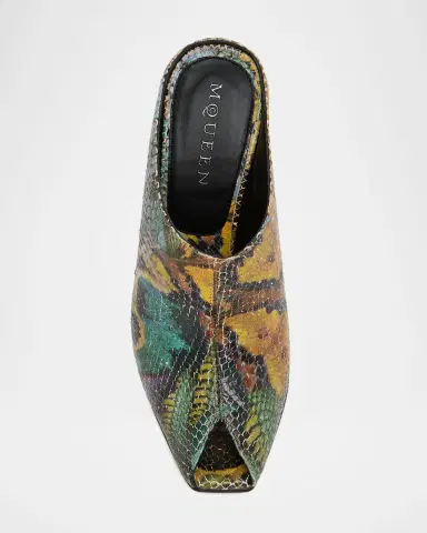 Alexander McQueen 105mm Horn Heel Peep-Toe Mules | Thumbnail 6