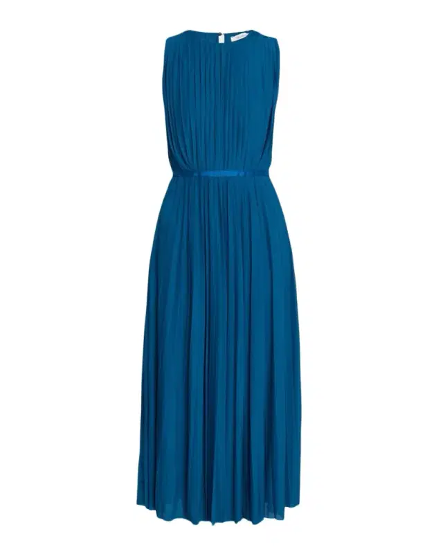 Max Mara Sleeveless Pleated Jersey Midi Dress