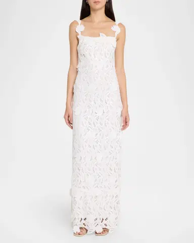 Simkhai Marenna Sequin Floral Lace Column Gown | Thumbnail 4 Simkhai Marenna Sequin Floral Lace Column Gown | Thumbnail 4