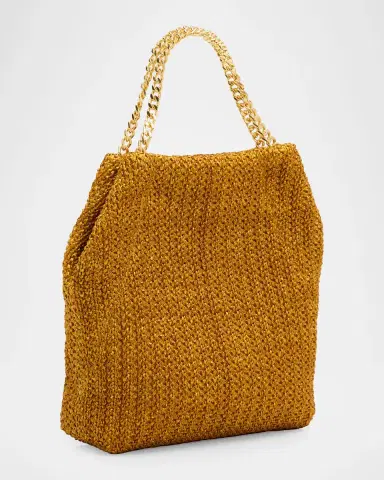 Veronica Beard Small Metallic Viscose Raffia Top-Handle Bag | Thumbnail 2