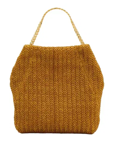 Veronica Beard Small Metallic Viscose Raffia Top-Handle Bag | Thumbnail 1