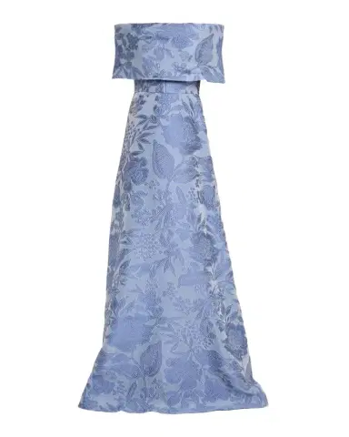 Lela Rose Floral Fil Coupe Off-The-Shoulder Gown | Thumbnail 1 Lela Rose Floral Fil Coupe Off-The-Shoulder Gown | Thumbnail 1