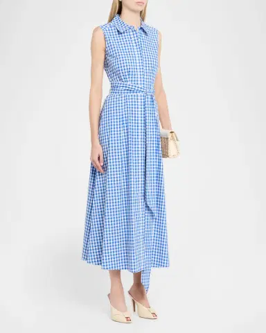 Simkhai Genny Gingham Belted Midi Shirtdress | Thumbnail 4