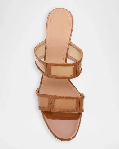 Malone Souliers 45mm Loulou Patent Leather and PVC Mule Sandals | Thumbnail 6