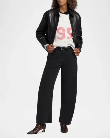 Nili Lotan Aime Zipped Leather Bomber Jacket | Thumbnail 2 Nili Lotan Aime Zipped Leather Bomber Jacket | Thumbnail 2