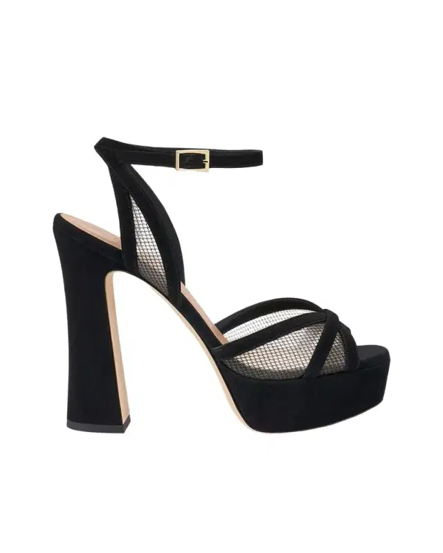 Malone Souliers Sylvie 125mm Suede & Mesh Platform Sandals