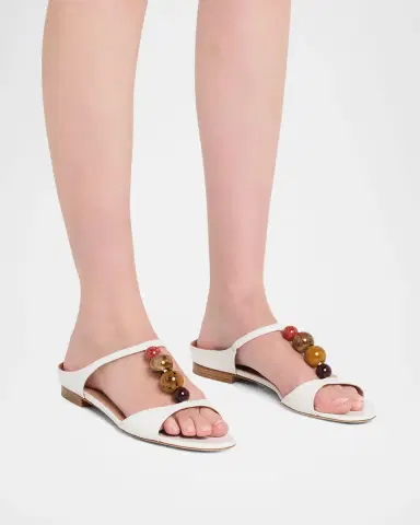 Malone Souliers Lena Beaded T-Strap Leather Sandals | Thumbnail 2 Malone Souliers Lena Beaded T-Strap Leather Sandals | Thumbnail 2