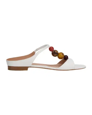 Malone Souliers Lena Beaded T-Strap Leather Sandals | Thumbnail 1 Malone Souliers Lena Beaded T-Strap Leather Sandals | Thumbnail 1