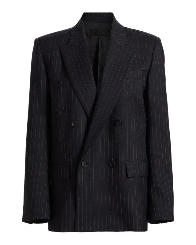 Nili Lotan Leston Pinstriped Stretch-Wool Blazer