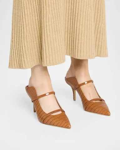 Malone Souliers 70mm Maureen Croc-Embossed Leather Mule Pumps | Thumbnail 3 Malone Souliers 70mm Maureen Croc-Embossed Leather Mule Pumps | Thumbnail 3
