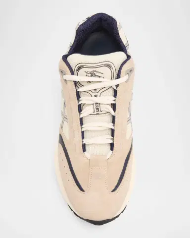 Burberry Men's Eclipse Nylon, Suede and Leather Sneakers | Thumbnail 4