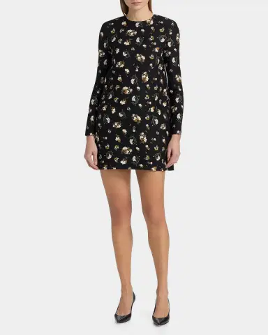 Adam Lippes Tilley Floral Wool-Silk Mini Dress | Thumbnail 2 Adam Lippes Tilley Floral Wool-Silk Mini Dress | Thumbnail 2