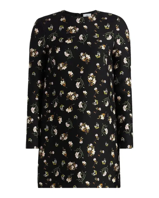 Adam Lippes Tilley Floral Wool-Silk Mini Dress