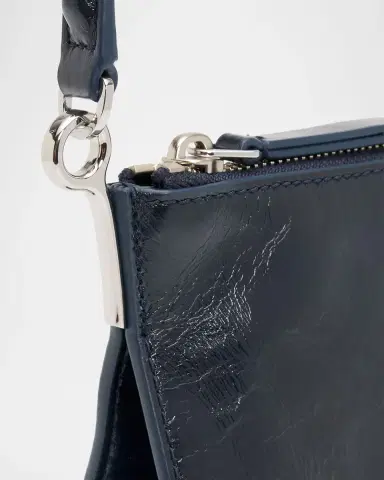 Veronica Beard Small Crinkled Leather Top-Handle Bag | Thumbnail 4