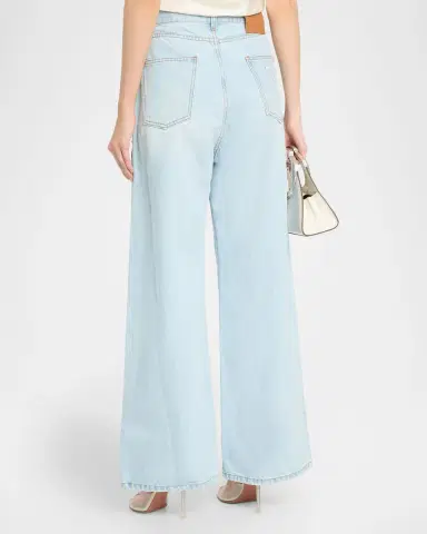 GIUSEPPE DI MORABITO Act II: The Fall of Icarus Imitation Pearl-Embellished Wide-Leg Jeans | Thumbnail 3