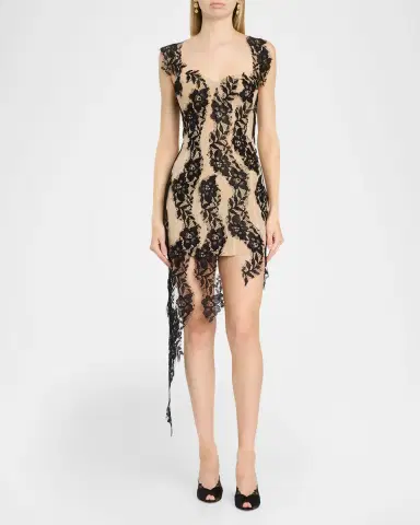GIUSEPPE DI MORABITO Act II: The Fall of Icarus Lace Mini Dress | Thumbnail 2