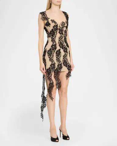 GIUSEPPE DI MORABITO Act II: The Fall of Icarus Lace Mini Dress | Thumbnail 4