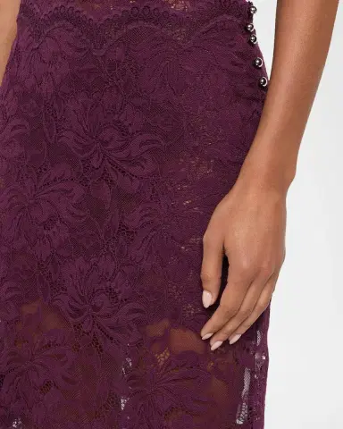 Rabanne Scalloped Sheer Lace Midi Skirt | Thumbnail 5