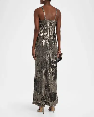 L'Agence Sayla Bias-Cut Sequined Gown | Thumbnail 3 L'Agence Sayla Bias-Cut Sequined Gown | Thumbnail 3