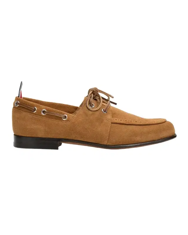 Thom Browne Brogue Suede Boat Shoes