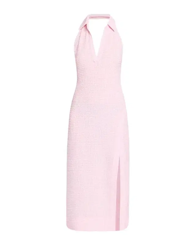 SIMKHAI Clairmont Seersucker Gingham Halter Dress