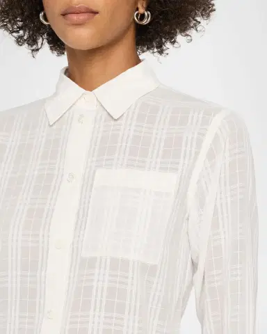Burberry Emma Check Cotton Voile Button-Down Shirt | Thumbnail 5