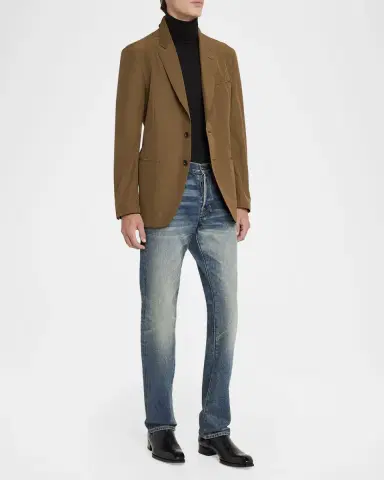 Tom Ford Men's Besom-Pocket Single-Breasted Blazer | Thumbnail 2 Tom Ford Men's Besom-Pocket Single-Breasted Blazer | Thumbnail 2