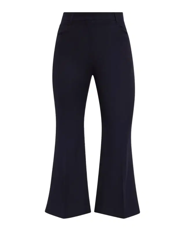 Stella McCartney Mid-Rise Wool Kickflare Crop Pants