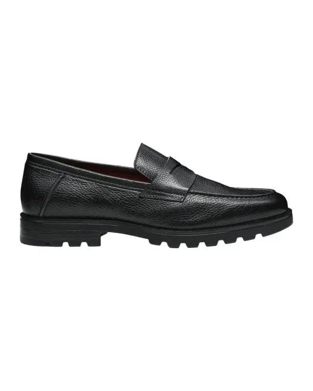 Santoni Men 's Rock Lug Sole Leather Penny Loafers