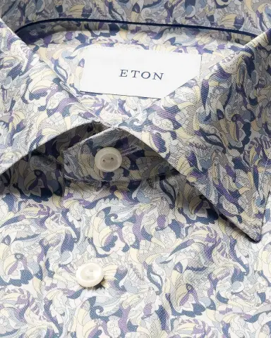 Eton Men's Floral Twill Slim-Fit Shirt | Thumbnail 8