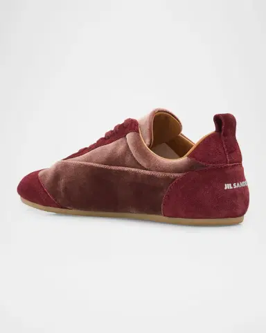 Jil Sander Etage Velvet and Suede Low-Top Sneakers | Thumbnail 2 Jil Sander Etage Velvet and Suede Low-Top Sneakers | Thumbnail 2