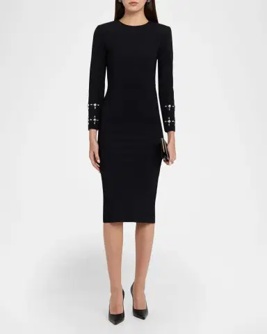 Chiara Boni La Petite Robe Klara Crystal-Embellished Bodycon Midi Dress | Thumbnail 2