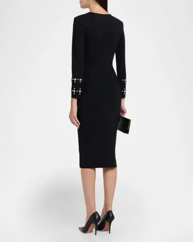Chiara Boni La Petite Robe Klara Crystal-Embellished Bodycon Midi Dress | Thumbnail 3