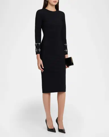 Chiara Boni La Petite Robe Klara Crystal-Embellished Bodycon Midi Dress | Thumbnail 4