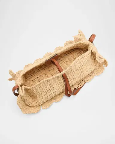 Ulla Johnson Marina Raffia Scalloped Leather-Trim Shoulder Bag | Thumbnail 4