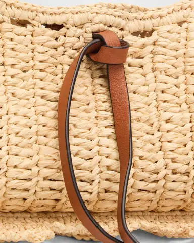 Ulla Johnson Marina Raffia Scalloped Leather-Trim Shoulder Bag | Thumbnail 5