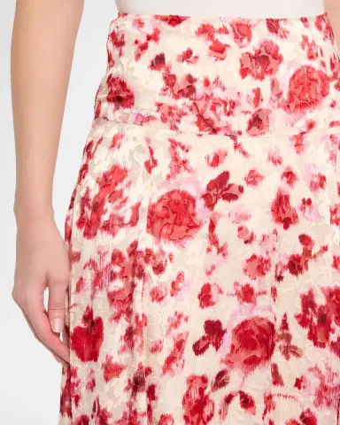 Isabel Marant Hilza Floral Devoré Silk Georgette Midi Skirt | Thumbnail 5