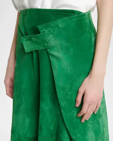 Bottega Veneta Suede Midi Wrap Skirt | Thumbnail 5